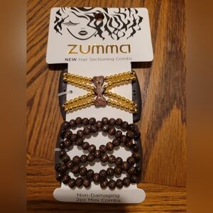 Zumma Women’s Gold and Brown Beaded Hair Combs